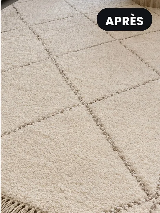 Tapis berbère à franges après nettoyage par ELM Nettoyage