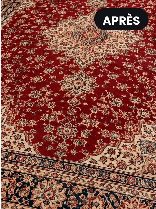 Tapis persan aux couleurs ravivées après nettoyage