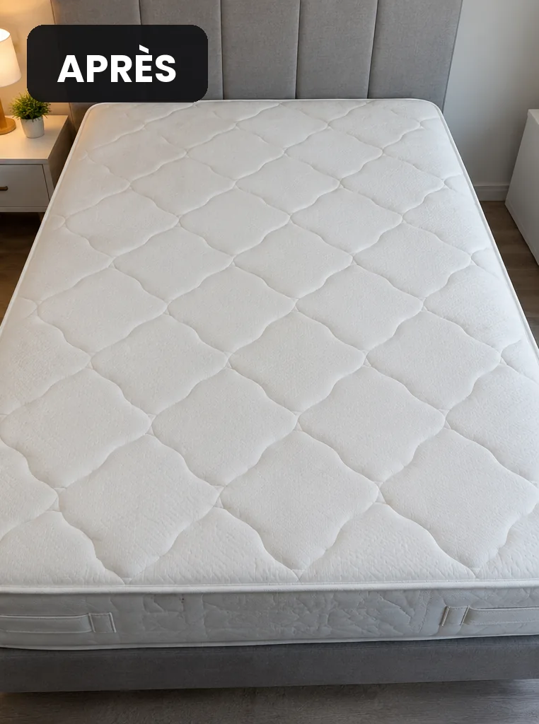 Matelas matelassé après nettoyage