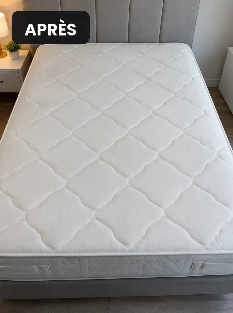 Matelas matelassé après nettoyage par ELM Nettoyage