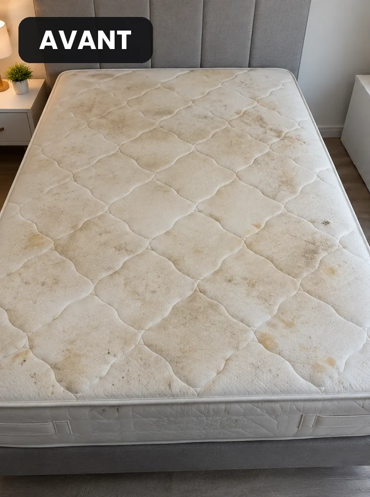 Matelas matelassé avant nettoyage