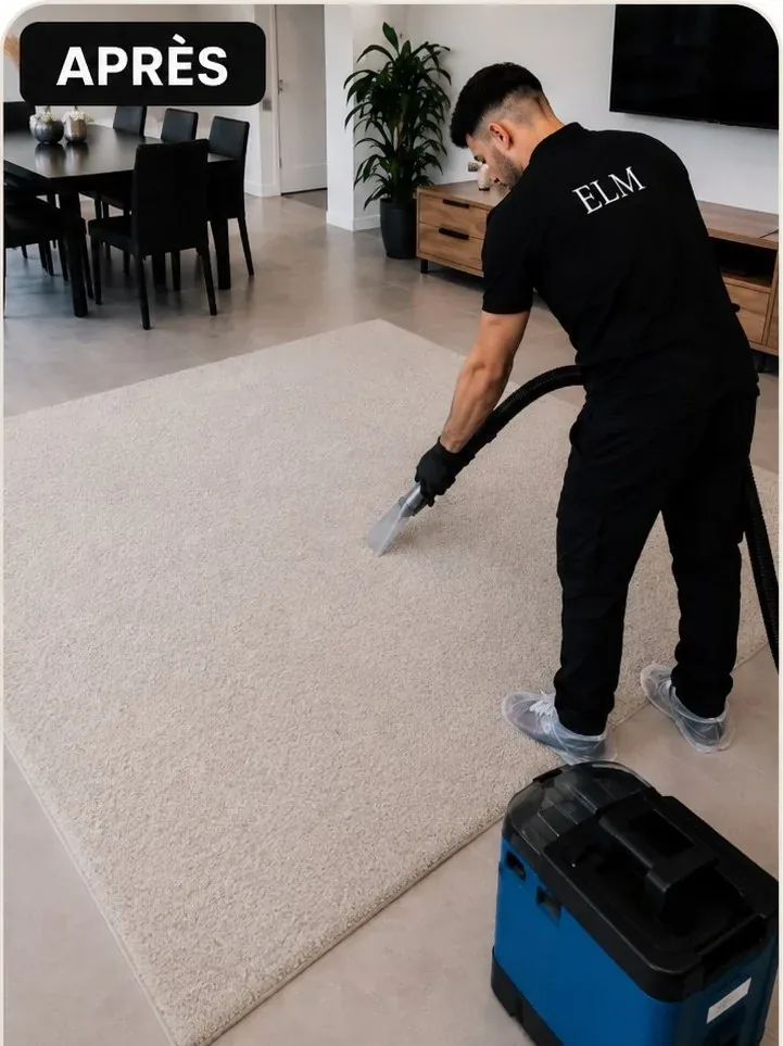 Tapis de salon après nettoyage par ELM Nettoyage